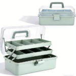 Three-Layer Plastic Craft Box with Adjustable Spacers