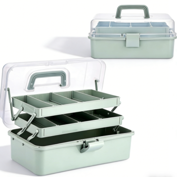 Three-Layer Plastic Craft Box with Adjustable Spacers