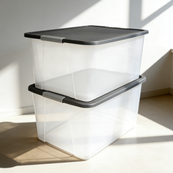 2-Pack Heavy-Duty Secure Latch Storage Bins