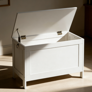 White Wooden Toy Storage Box