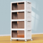 4-Tier Stackable Storage Bins with Wheels and Lids