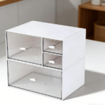 White 4-Drawer Desktop Organiser for Bathroom or Office