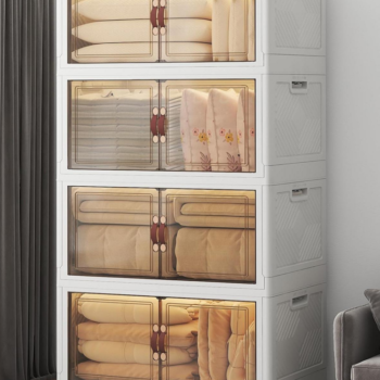 Extra Large Stackable Storage Cabinet with Doors and Wheels