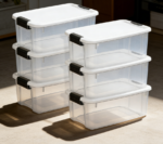 6-Pack Clear Ultra Latching Storage Bins