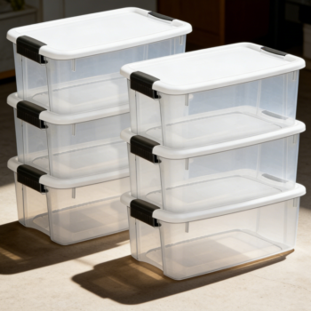 6-Pack Clear Ultra Latching Storage Bins